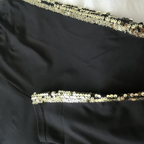 HOST PICK - Black Gold Sequin Skinny Ankle Length High Waist Pants Leggings M - Picture 9 of 12
